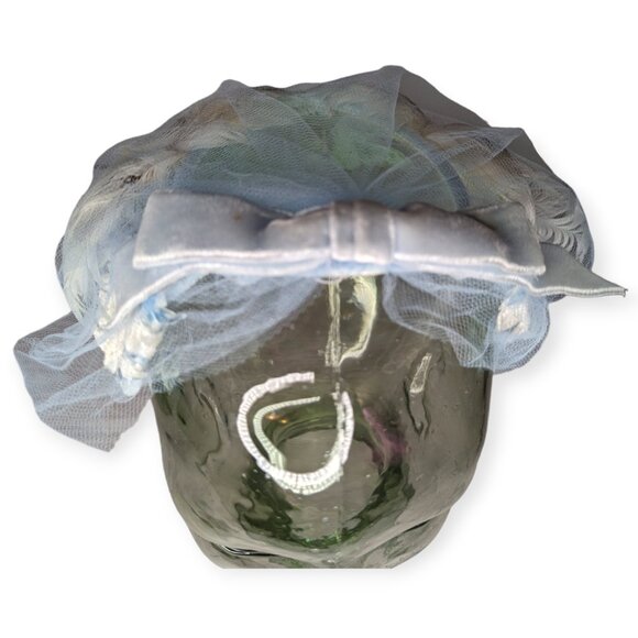 Vintage Light Blue with Feathers & Net Pinch Hat - Picture 7 of 9